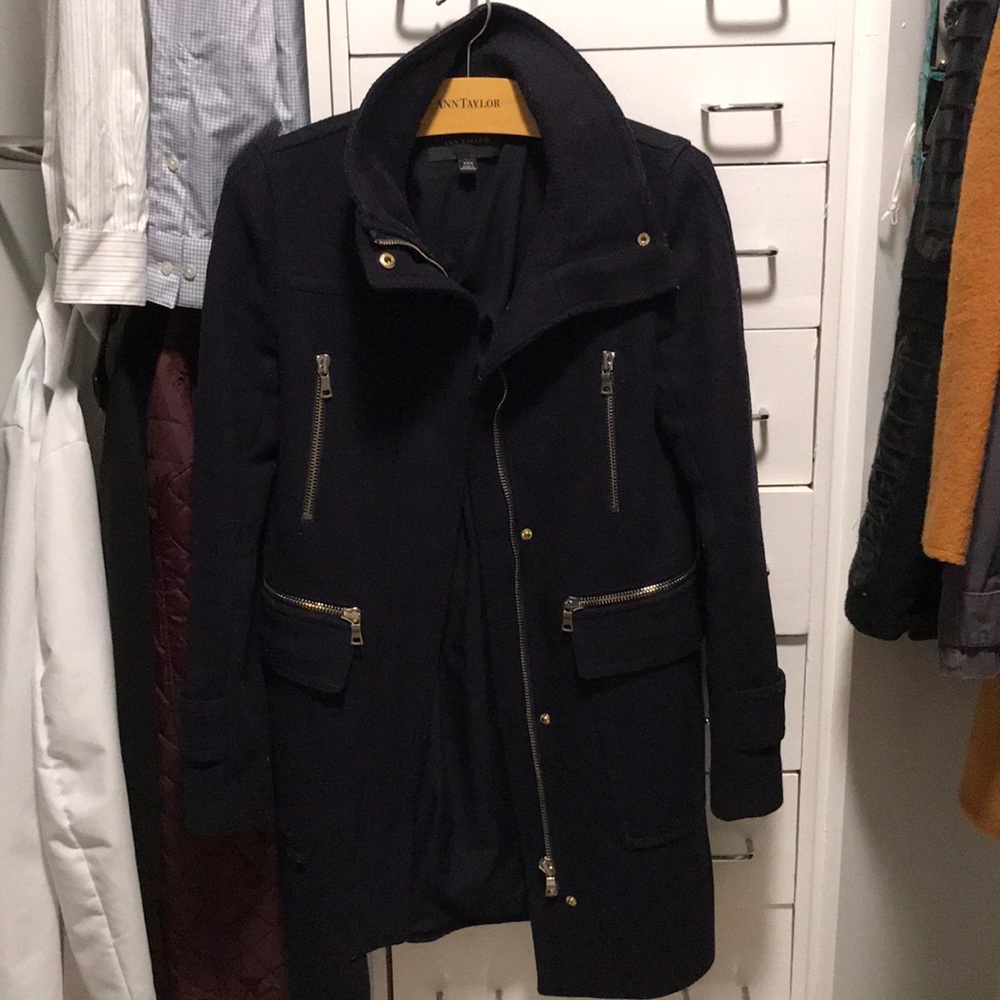 Beautiful Navy fully lined Ann Taylor coat